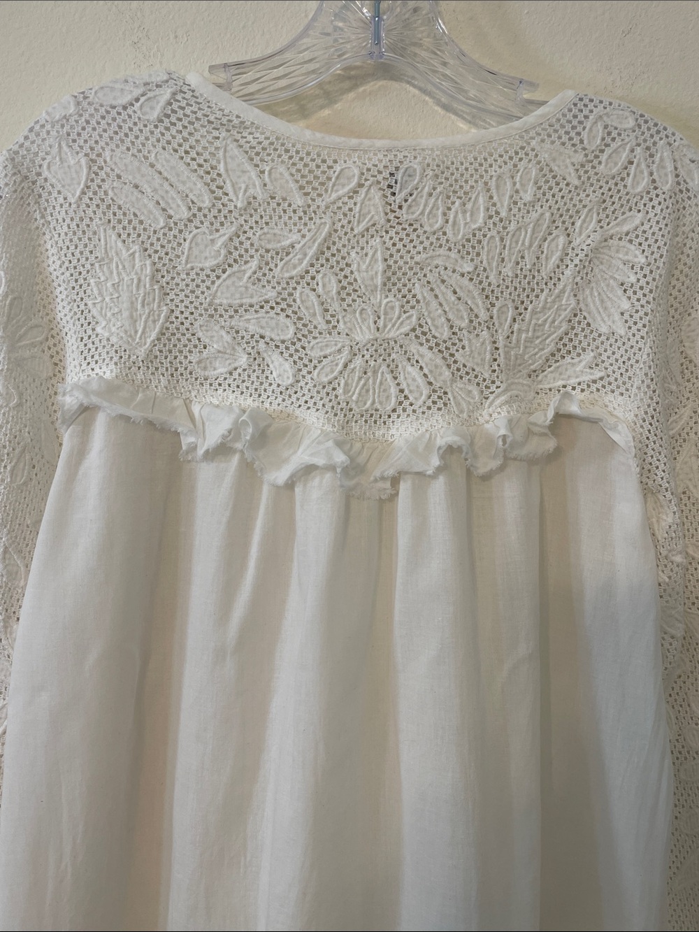 RAGA White Cotton Crochet Boho Tunic/Cover-Up - Picture 10 of 16